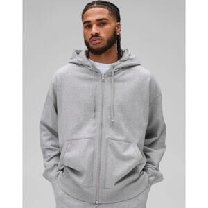 Reigning Champ Midweight Terry Relaxed Zip Hoodie Grey Men's XL
